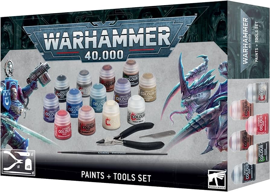 40K paints+ tools set